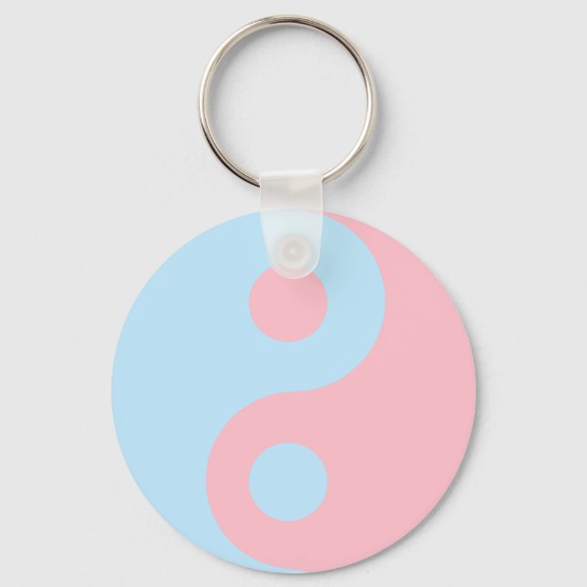 Pink Blue Yin Yang Key Ring (Front)