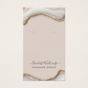 Pink Blush Agate Geode Earring Display Card