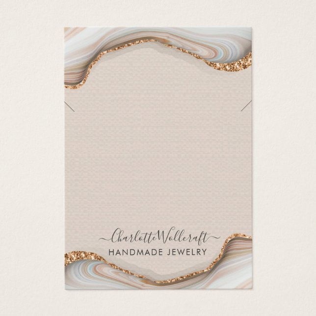 Pink Blush Agate Geode Earring Necklace (Front)