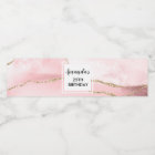 Pink Blush Agate with Gold Ribbon Elegant Birthday