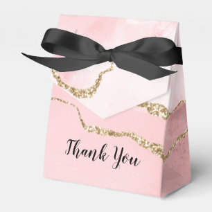 Pink Blush Agate with Gold Ribbon Elegant Favour Box