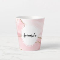 Pink Blush Agate with Gold Ribbon Elegant