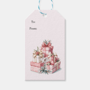Pink Blush and Bloom Christmas Gift Tags