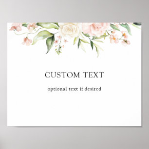 Pink Blush and Greenery Custom Text Sign