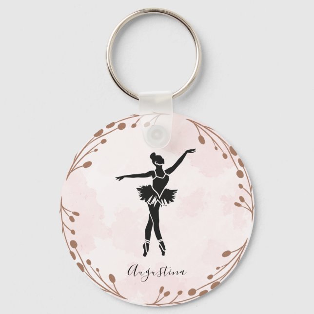 Pink Blush Ballet Dancer Ballerina Name Prima  Key Ring (Front)