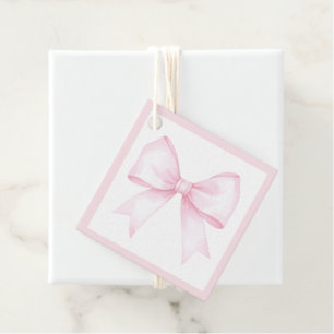 Pink Blush Bow Bridal Shower Thank You For Coming Favour Tags