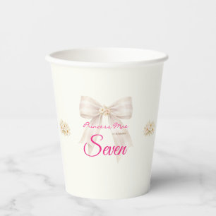 Pink Blush Bow Princess Ribbon Birthday Paper Cup