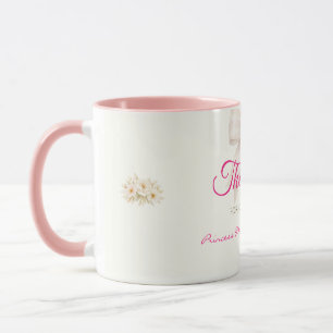Pink Blush Bow Princess Ribbon Thank Coffee Mug