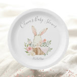 Pink Blush Bunny Rabbit Baby Girl Shower<br><div class="desc">Elegant and sweet watercolor baby bunny rabbit in a wicker basket surrounded by beautiful elegant pastel coloured flowers.  Her little pink blanket is draped over the side of the basket. So cute for that baby girl shower..  Matching products available. 100% customer satisfaction with “Zazzle”</div>