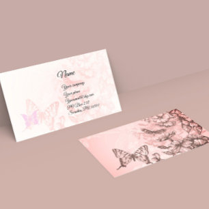 Pink Blush Butterflies Business Card