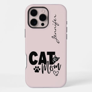 Pink Blush Cat Mum iPhone 16 Pro Max Case