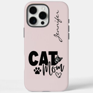 Pink Blush Cat Mum iPhone 16 Pro Max Case