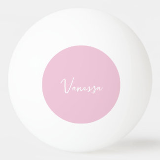 Pink blush champagne custom modern script ping pong ball