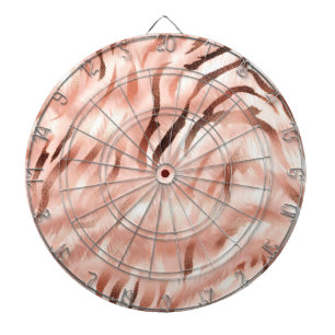 Pink Blush Champagne Rose Zebra Dartboard