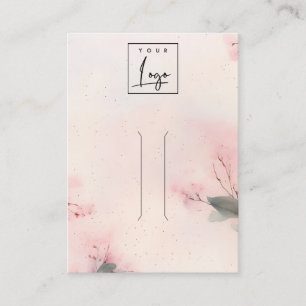 Pink Blush Cherry Blossom Logo Hairclip Display Business Card