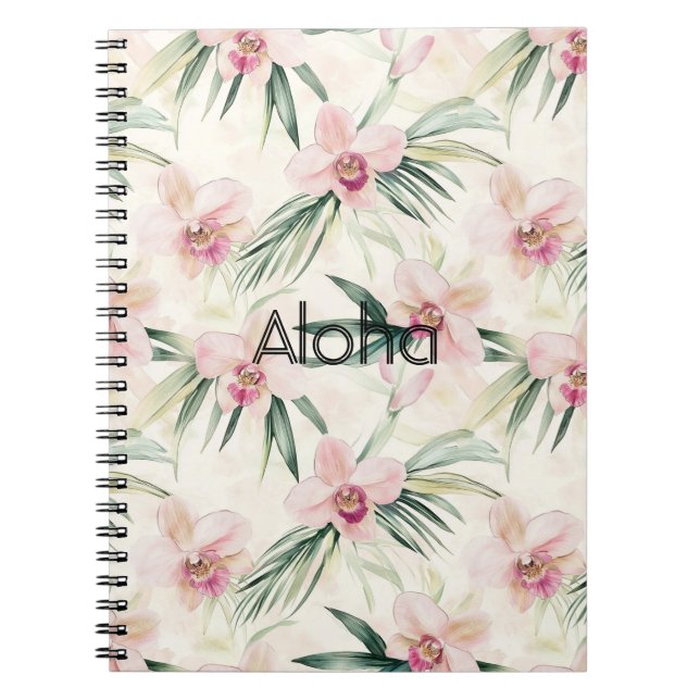 Pink Blush Cream Orchid Floral   Notebook (Front)