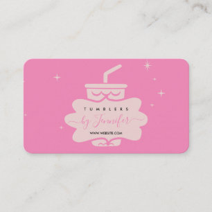Pink Blush Cute Tumbler mug Business Card