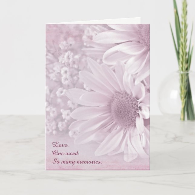 Pink Blush Daisy bouquet Card (Front)