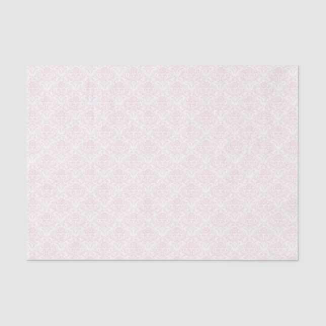 Pink Blush Damask Floral Traditional Tissue Paper (Front)
