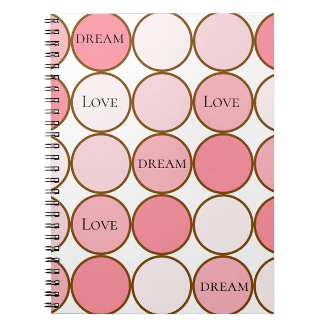 Pink Blush Dots Dream Love Notebook (Front)