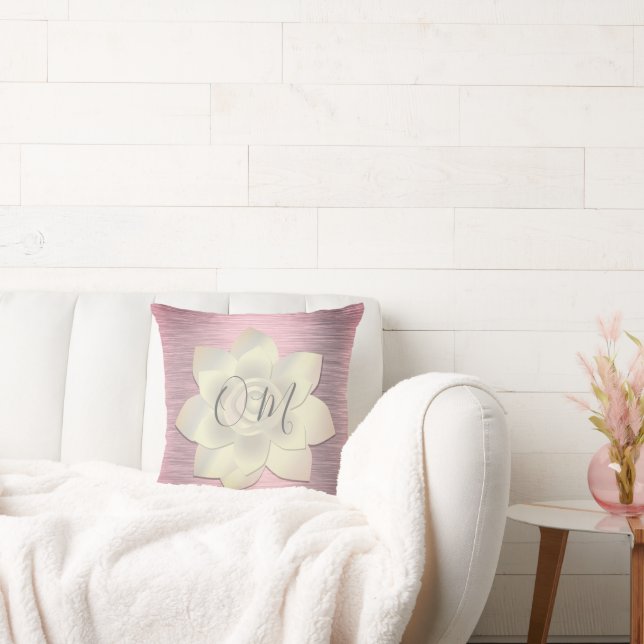 Pink Blush Elegant Lotus OM  Cushion (Couch)