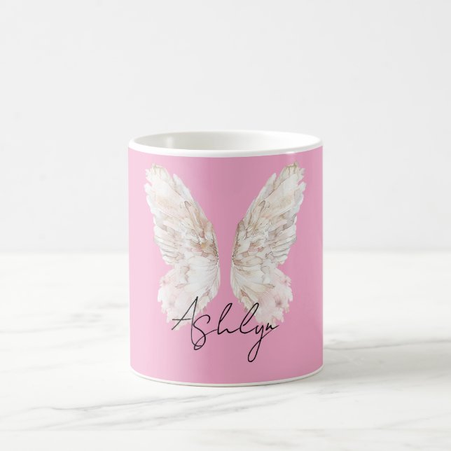 Pink Blush Fairy Wings Coffee Mug (Center)