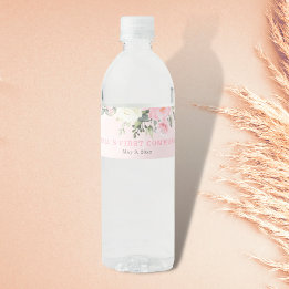 Pink blush First Communion watter bottle label