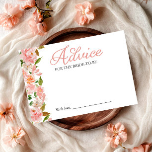 Pink Blush Floral Advice for the Bride Card