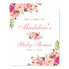 Pink Blush Floral and Gold Baby Shower Welcome