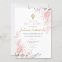 Pink blush floral baptism en espanol
