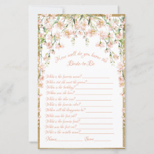 Pink Blush Floral Bridal Shower Game