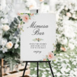 Pink blush floral bridal shower mImosa bar sign<br><div class="desc">A floral design with beautiful pink blush watercolor flowers. The text and colours on this sign poster can be edited.</div>