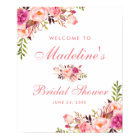 Pink Blush Floral Bridal Shower Welcome