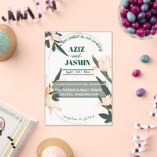 Pink blush floral Circle Acrylic Invitations