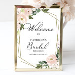 Pink Blush Floral Geometric Bridal Shower Welcome Poster<br><div class="desc">Beautiful greenery eucalyptus blush pink floral geometric bridal shower welcome sign. Easy to personalize with your details. Please get in touch with me via chat if you have questions about the artwork or need customization. PLEASE NOTE: For assistance on orders, shipping, product information, etc., contact Zazzle Customer Care directly https://help.zazzle.com/hc/en-us/articles/221463567-How-Do-I-Contact-Zazzle-Customer-Support-....</div>