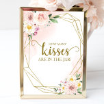 Pink Blush Floral Geometric How Many Kisses Sign<br><div class="desc">Pink Blush Floral Geometric How Many Kisses Sign</div>