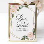 Pink Blush Floral Geometric Love Is Sweet Sign<br><div class="desc">Pink Blush Floral Geometric Love Is Sweet Sign</div>