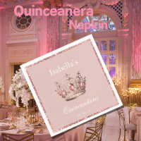 Pink Blush Floral Glitter Tiara Crown Quinceañera