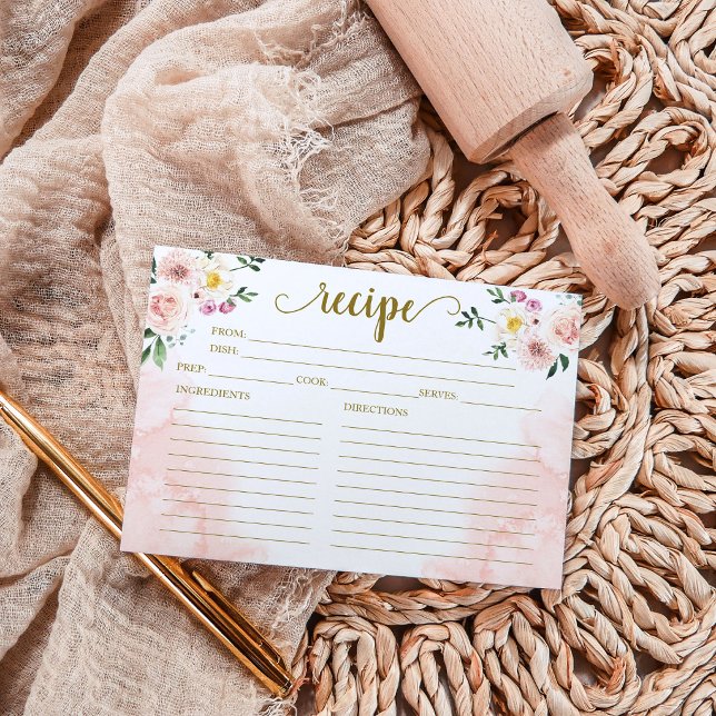 Pink Blush Floral Gold Bridal Shower Recipe (Creator Uploaded)