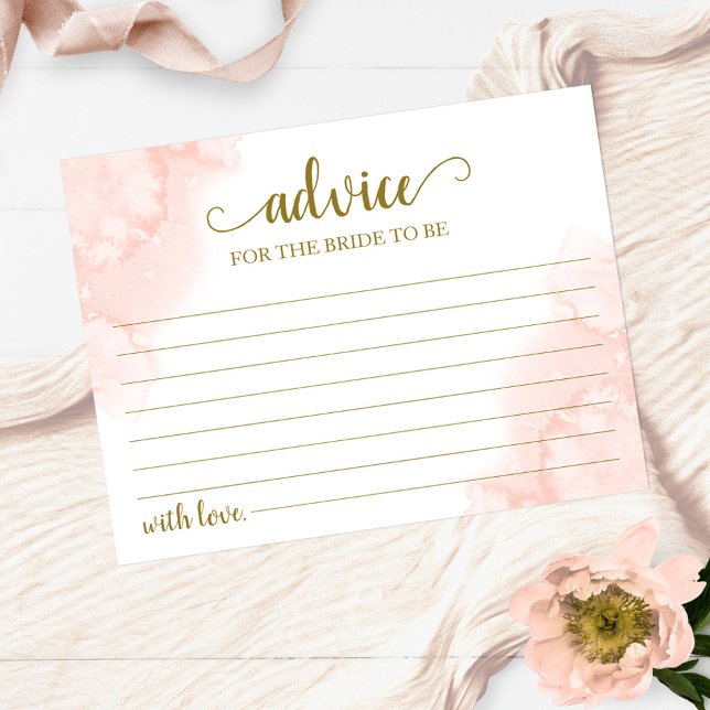 Pink Blush Floral Gold Geometric Watercolor Advice Postcard (Creator Uploaded)