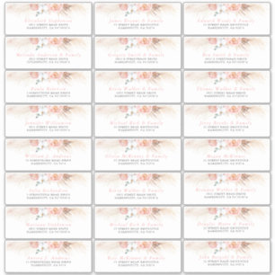 Pink Blush Floral Individual Guest Address Labels