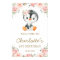 Pink Blush Floral  Penguin 1st Birthday Welcome
