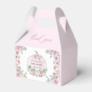 Pink Blush Floral Pumpkin Baby Shower Thank You Favour Box