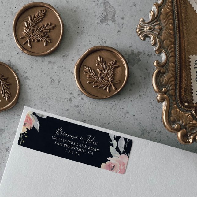 Pink Blush Floral Return Address Label (Creator Uploaded)
