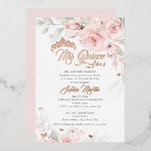 Pink Blush Floral Rose Gold Mis Quince Quinceanera