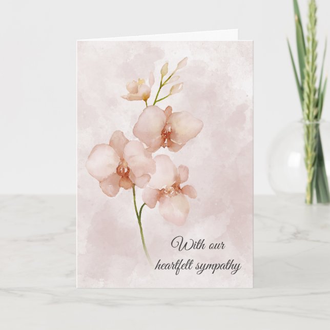Pink Blush Floral Sympathy Card (Front)