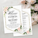 Pink Blush Floral Wedding Ceremony Program Card<br><div class="desc">Elevate your wedding into a breathtaking celebration with our exquisite blush floral suite. This comprehensive collection includes everything you need to craft a cohesive and elegant atmosphere, featuring matching menu cards, personalised napkins, stunning signs, favours, and much more. Don’t hesitate to reach out via chat for assistance with personalisation or...</div>