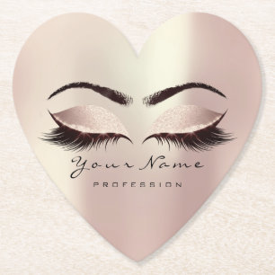 Pink Blush Glitter Makeup Artist Lashes Extension Paper Coaster