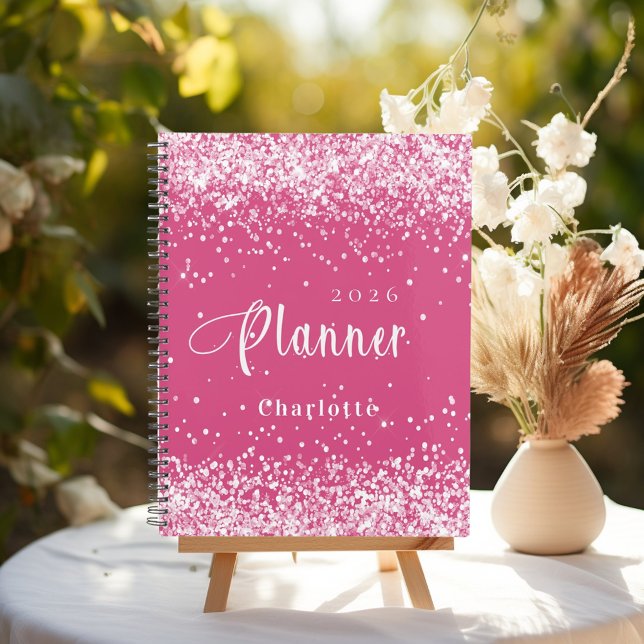 Pink blush glitter name appointment 2026 planner (Creator Uploaded)