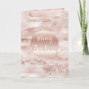 Pink Blush Glitzy Glitter Sparkle Christmas       Card